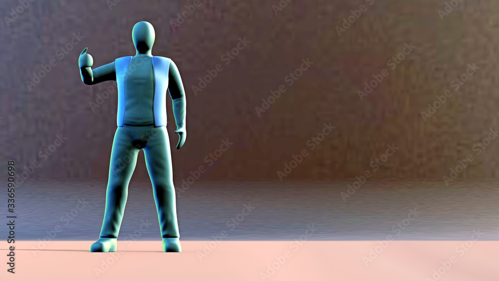 Man with a positive gesture, thumbs up, onward Man with a positive gesture, thumbs up, onward