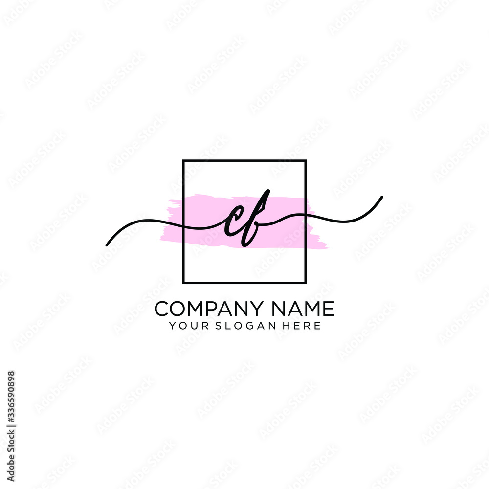 CF initial Handwriting logo vector templates CF initial Handwriting logo vector templates