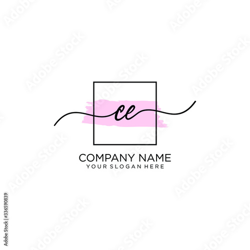 CE initial Handwriting logo vector templates
