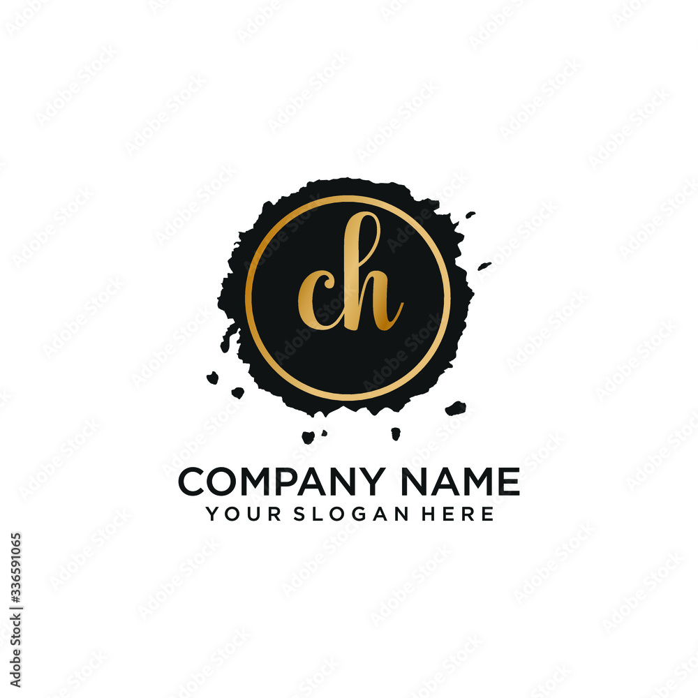 Fototapeta premium CH initial Handwriting logo vector templates