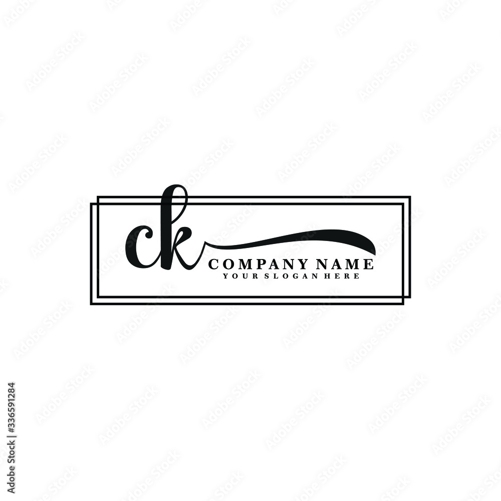 Fototapeta premium CK initial Handwriting logo vector templates