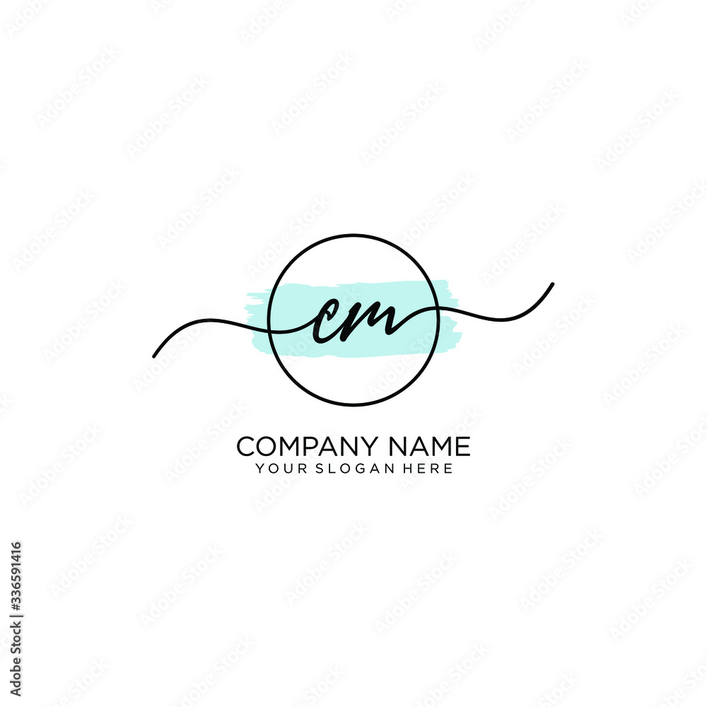 CM initial Handwriting logo vector templates CM initial Handwriting logo vector templates