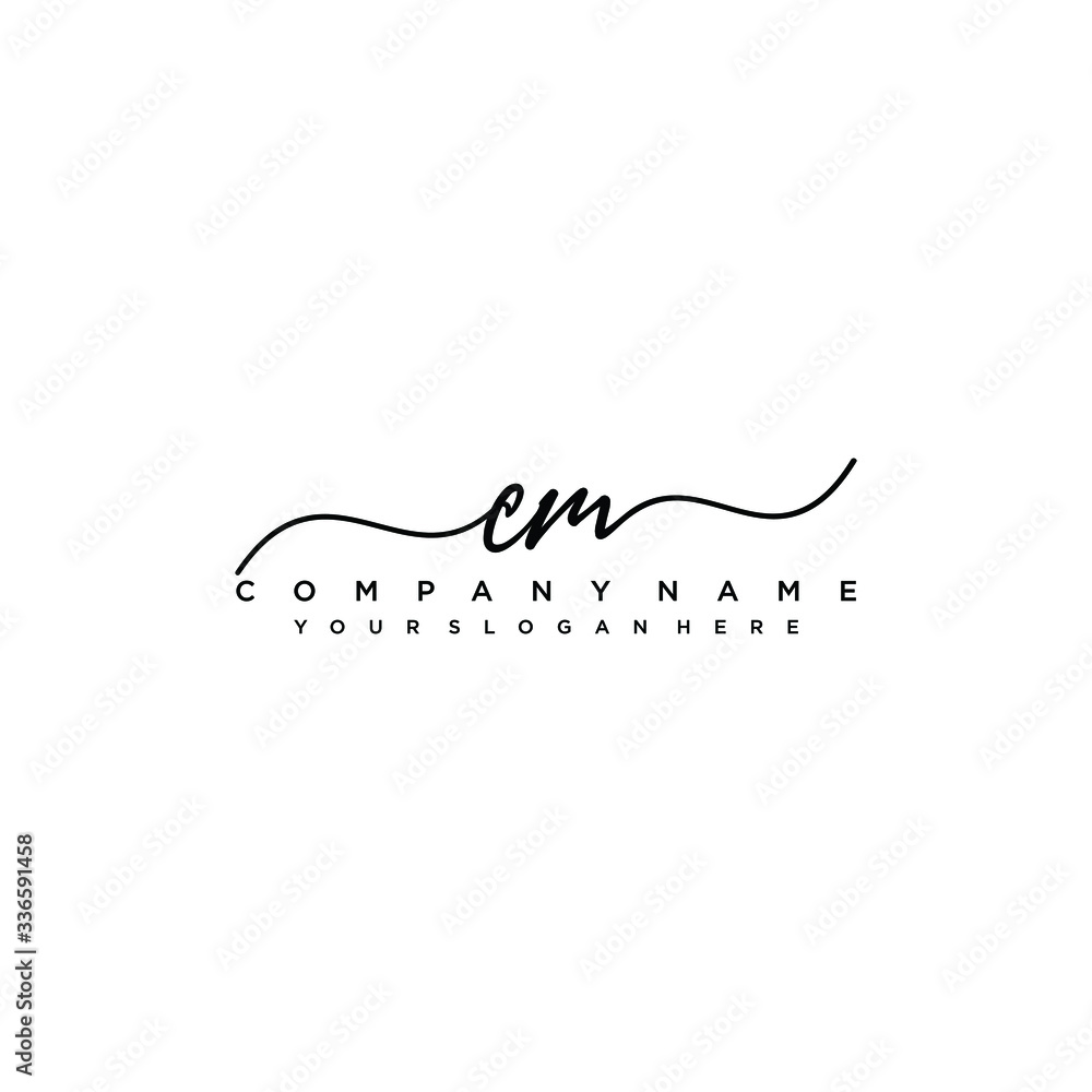 CM initial Handwriting logo vector templates CM initial Handwriting logo vector templates
