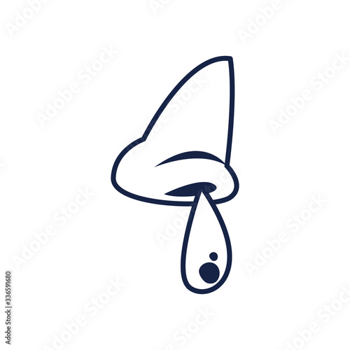 runny nose line style icon vector design