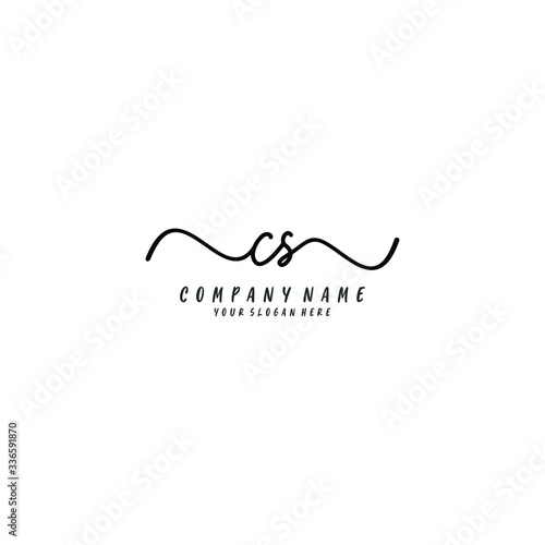 CS initial Handwriting logo vector templates