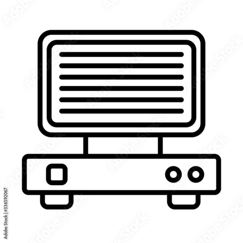 Electric grill vector icon. waffle maker illustration sign. Cooking symbol.