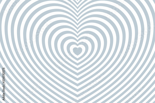 Creative art pattern of a hypnotizing heart. Futuristic minimal stripes ornament. Optical illusion of movement for a screensaver.