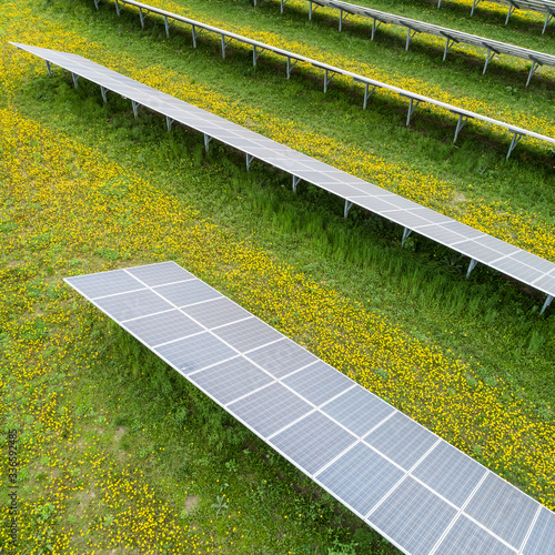 many solar power plant photo