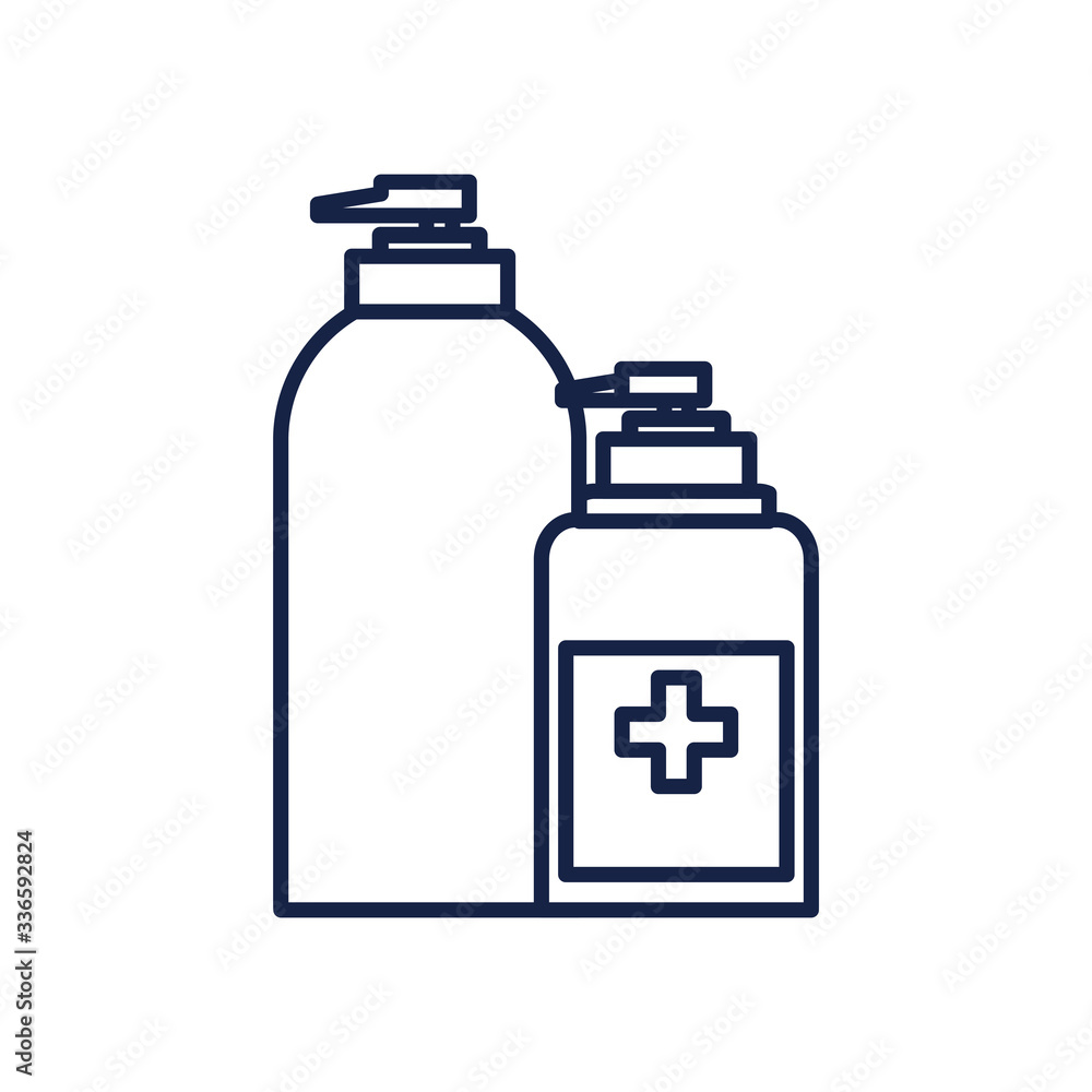 Soap dispensers line style icon vector design Soap dispensers line style icon vector design