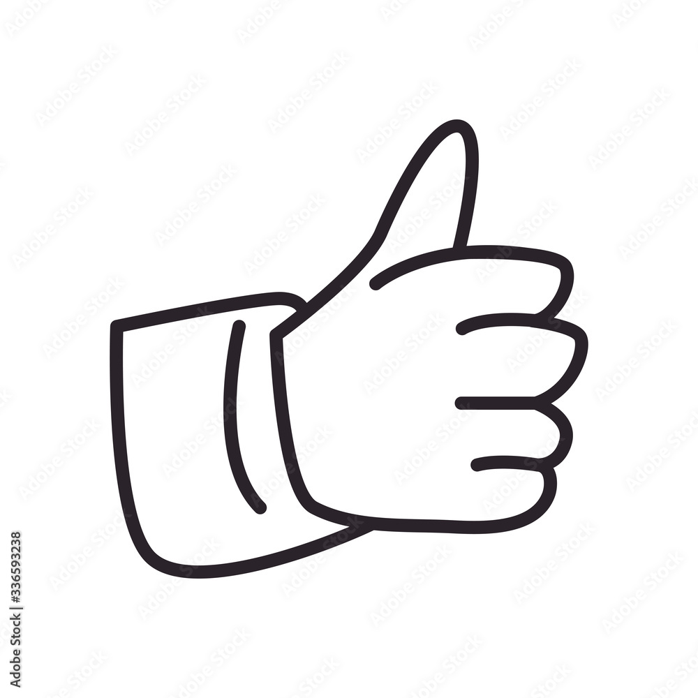 Isolated thumb up line style icon vector design Isolated thumb up line style icon vector design