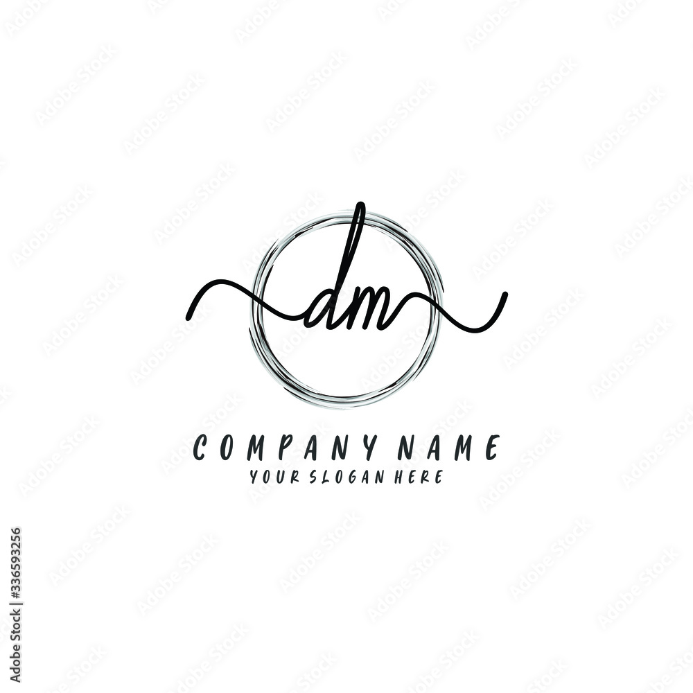 DM initial Handwriting logo vector templates DM initial Handwriting logo vector templates