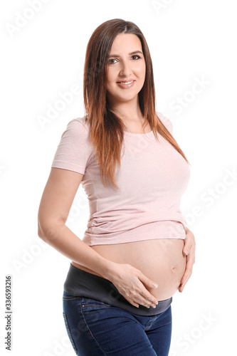 Beautiful pregnant woman on...