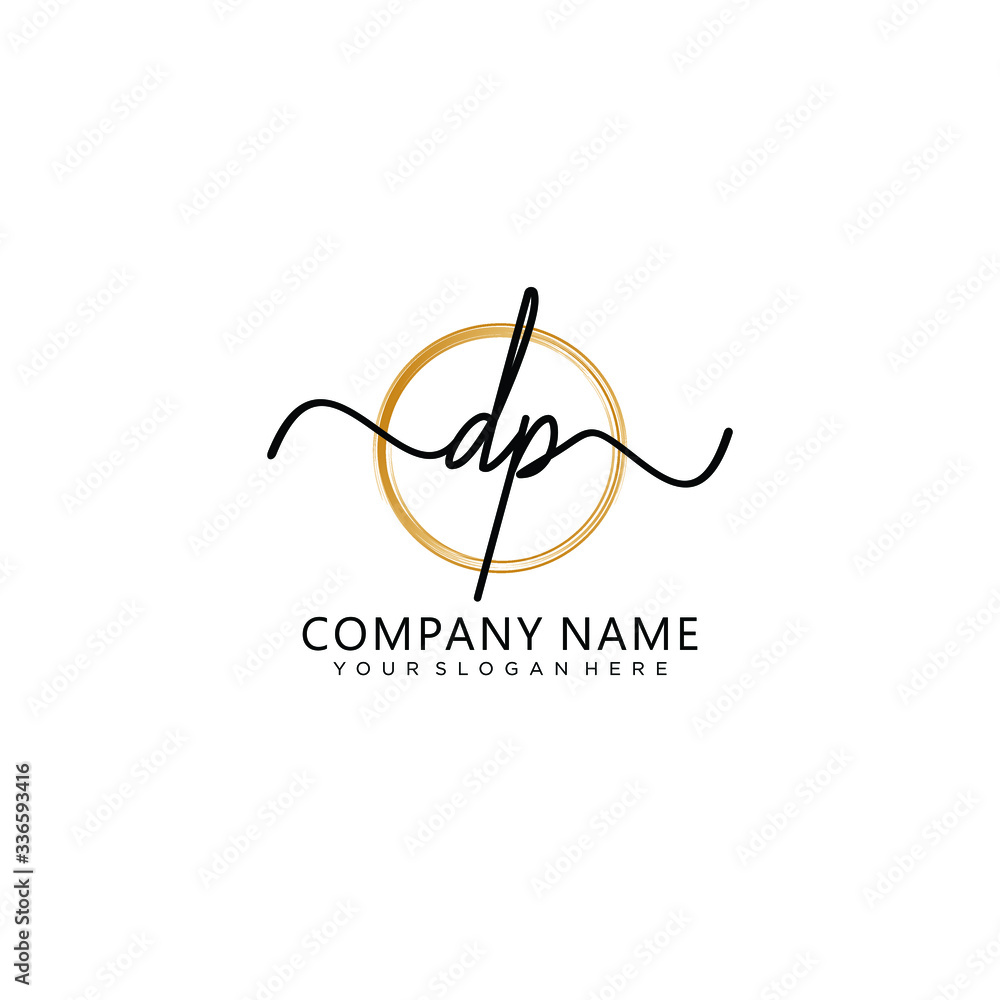 DP initial Handwriting logo vector templates DP initial Handwriting logo vector templates