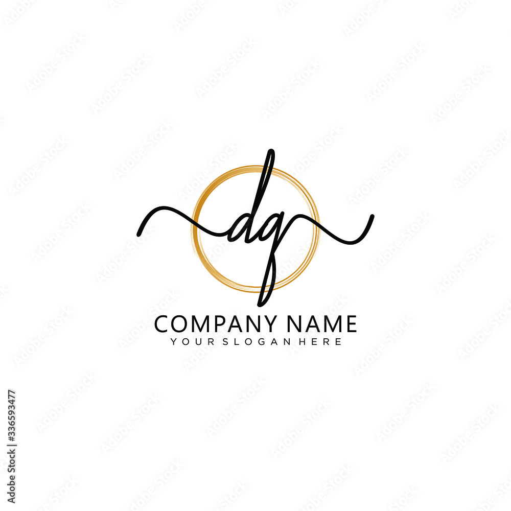 Obraz premium DQ initial Handwriting logo vector templates