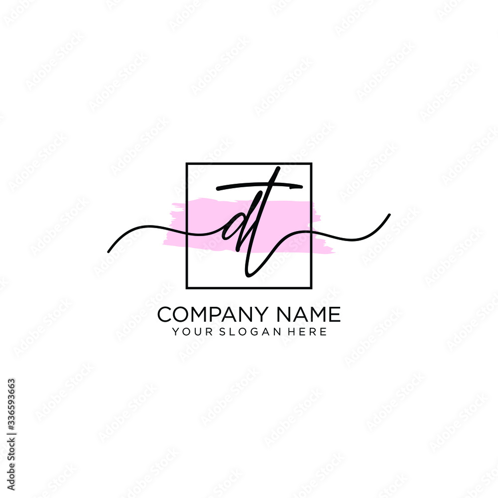 DT initial Handwriting logo vector templates DT initial Handwriting logo vector templates