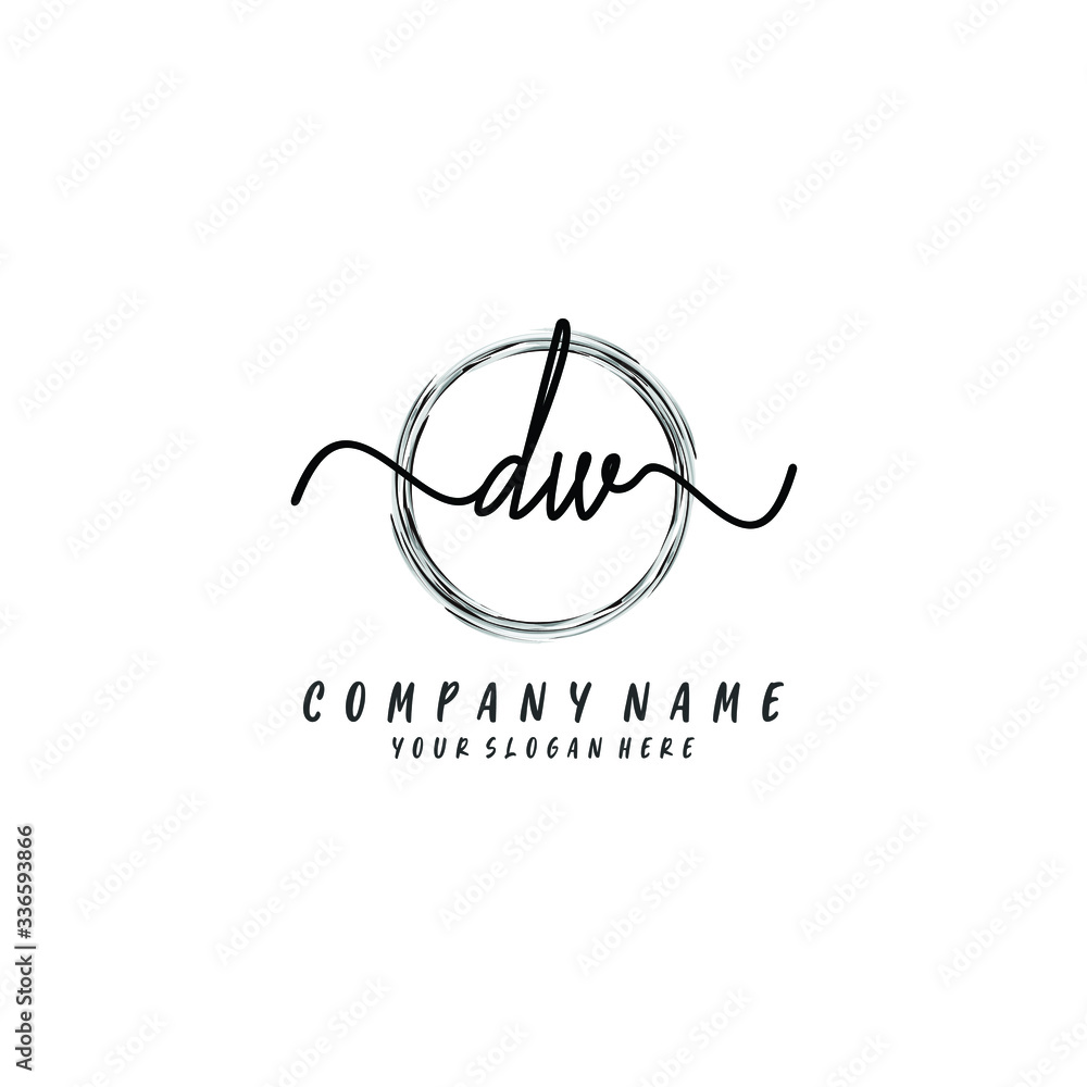 DW initial Handwriting logo vector templates DW initial Handwriting logo vector templates