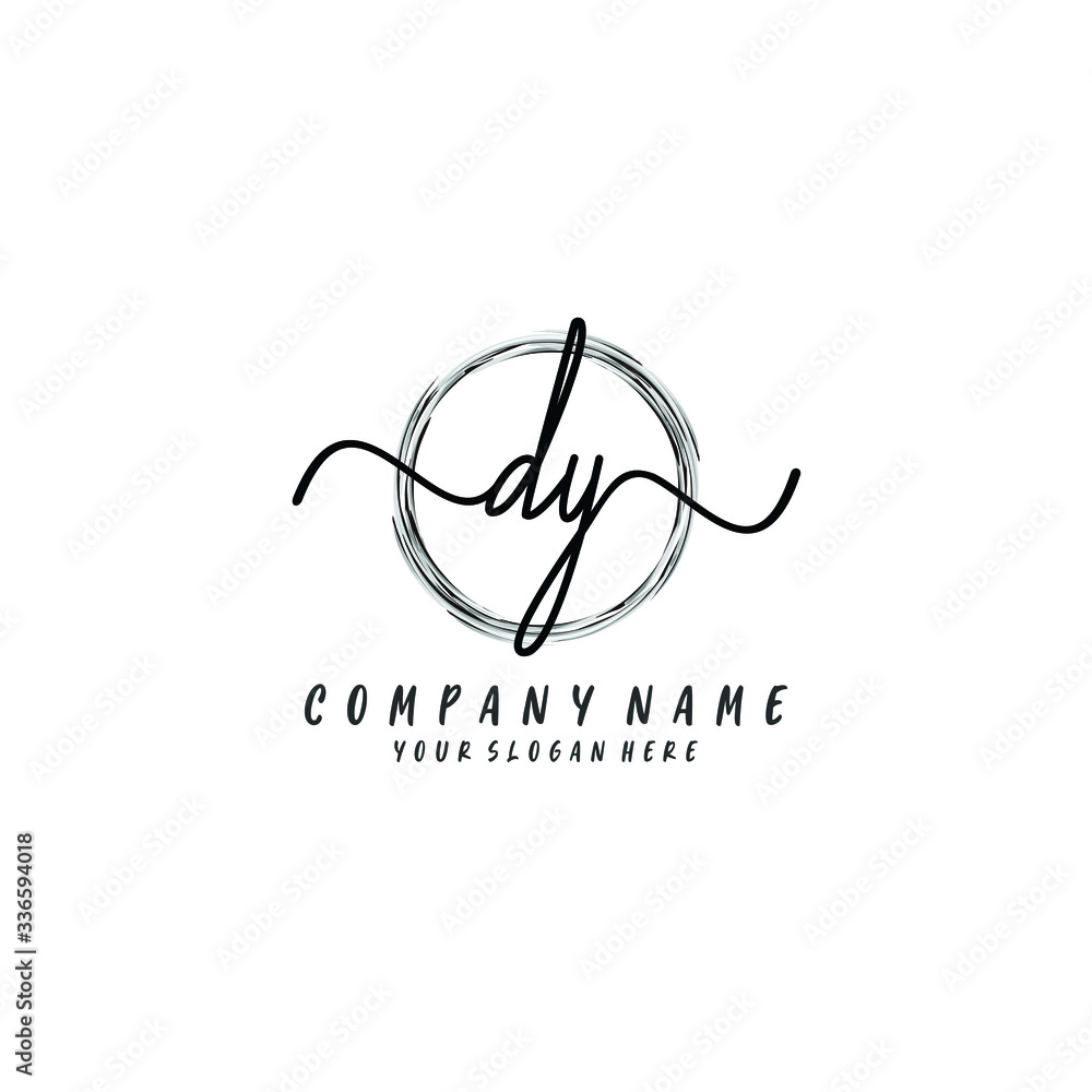 DY initial Handwriting logo vector templates DY initial Handwriting logo vector templates