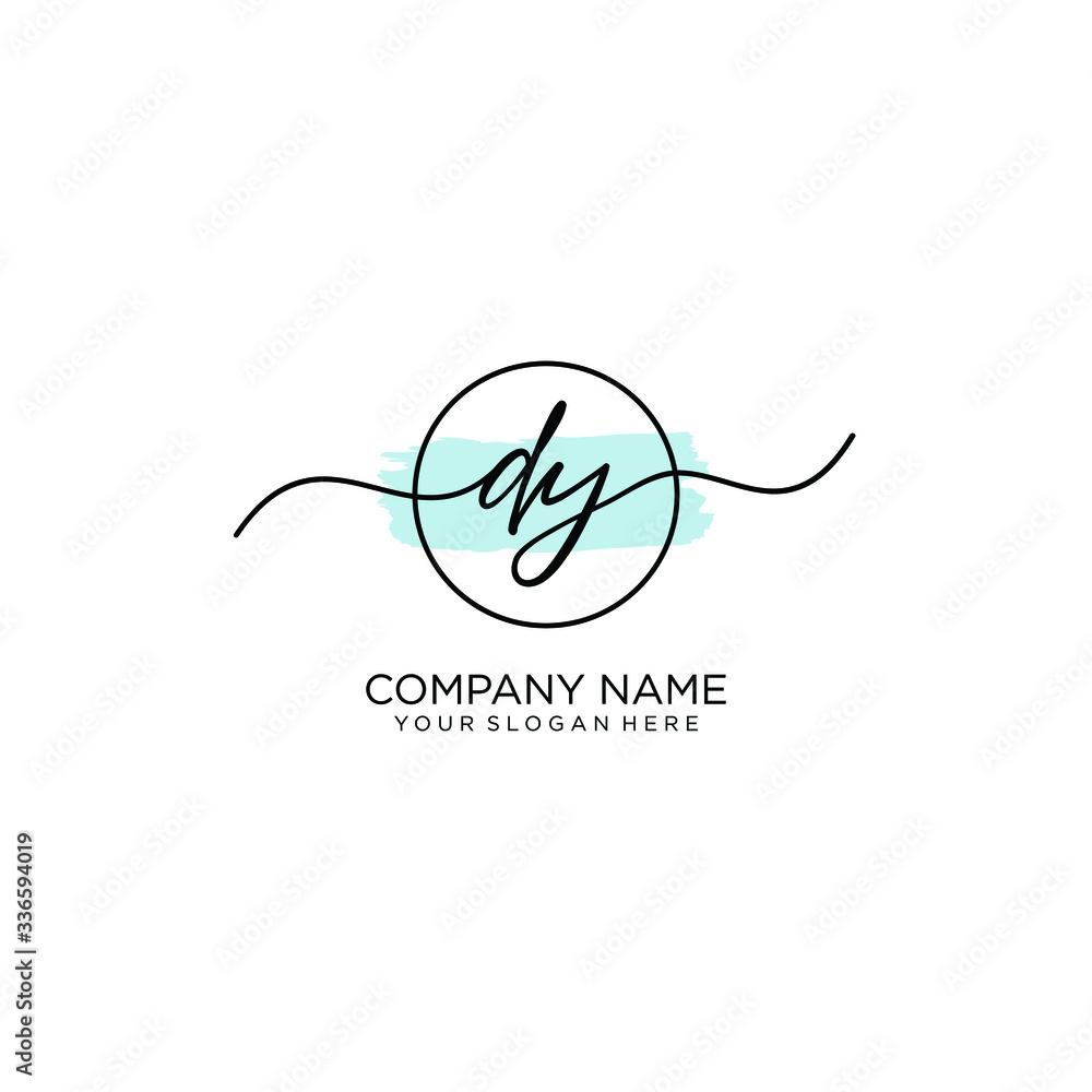 DY initial Handwriting logo vector templates DY initial Handwriting logo vector templates