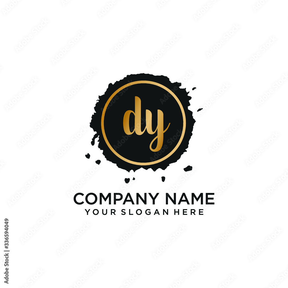 DY initial Handwriting logo vector templates DY initial Handwriting logo vector templates