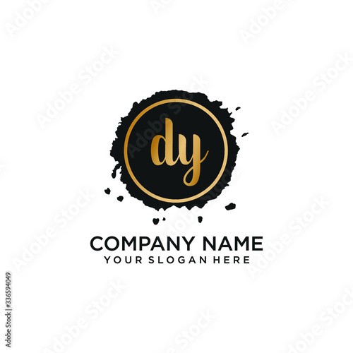 DY initial Handwriting logo vector templates