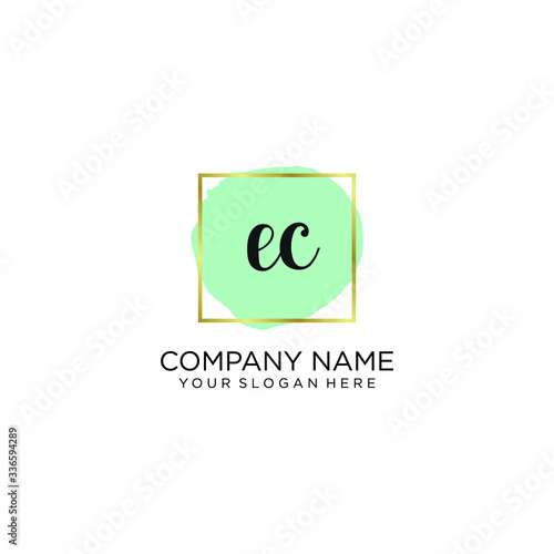 EC initial Handwriting logo vector templates