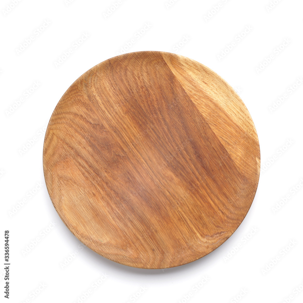 Wooden plate on white background Wooden plate on white background