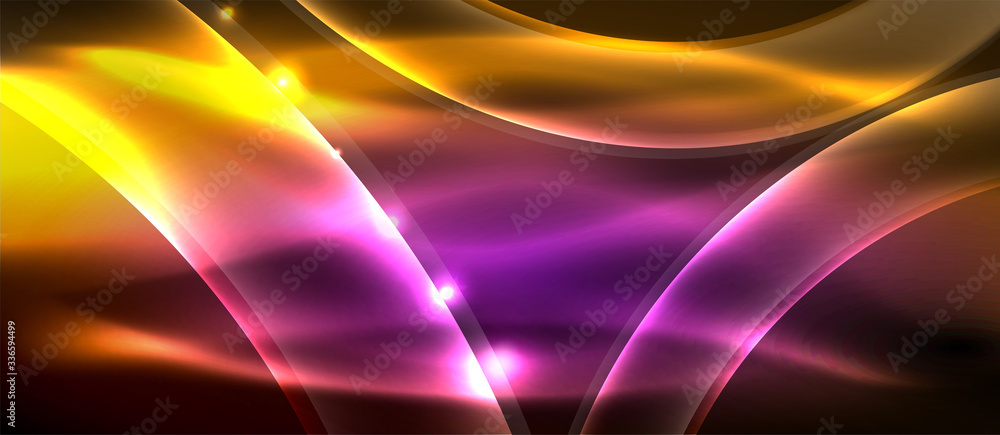 Abstract background. Shiny design neon waves with light effects, techno trendy design. Vector Illustration For Wallpaper, Banner, Background, Card, Book Illustration, landing page Abstract background. Shiny design neon waves with light effects, techno trendy design. Vector Illustration For Wallpaper, Banner, Background, Card, Book Illustration, landing page