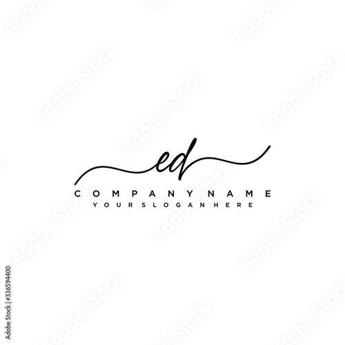 ED initial Handwriting logo vector templates