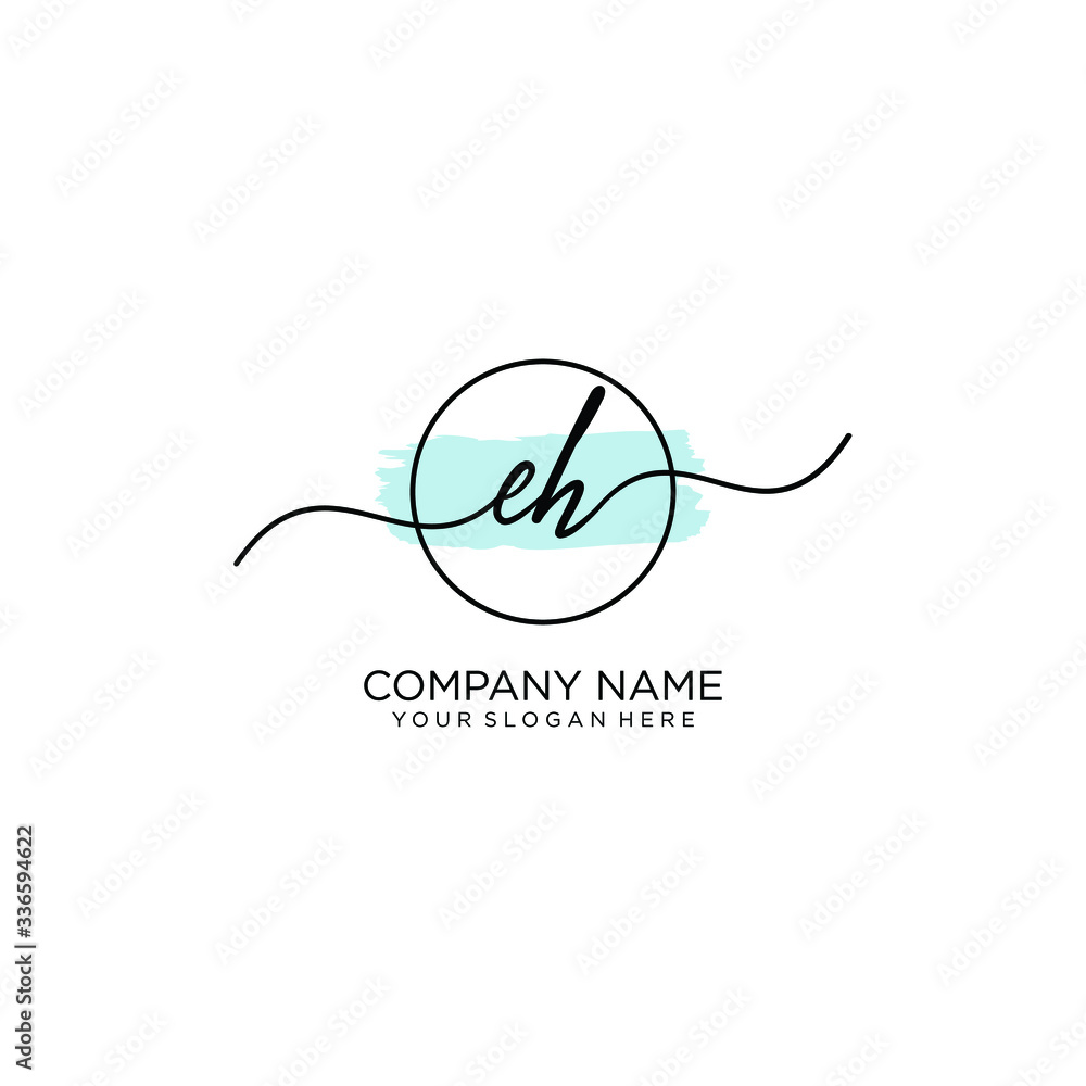 EH initial Handwriting logo vector templates