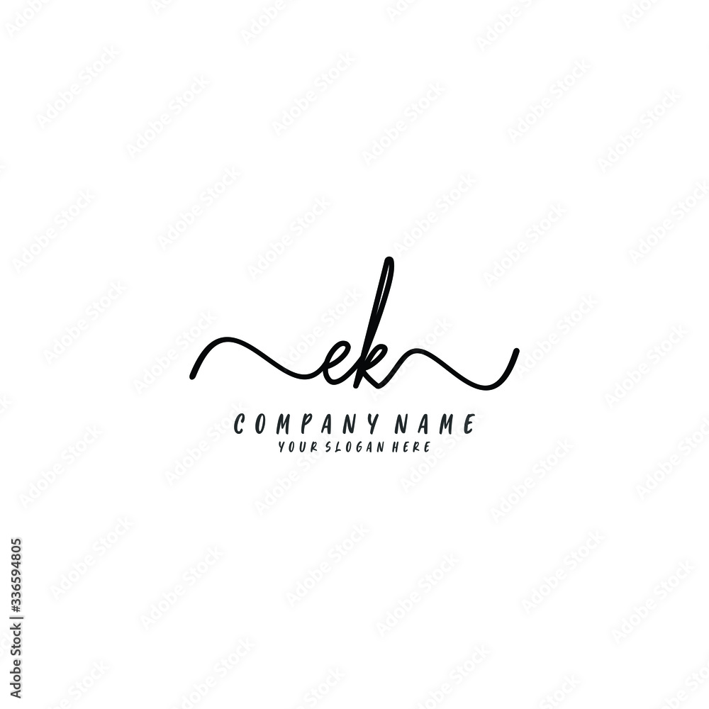 EK initial Handwriting logo vector templates EK initial Handwriting logo vector templates