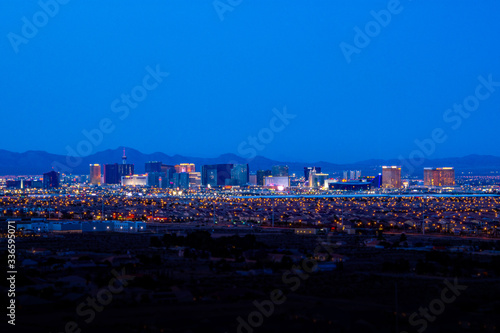 Las Vegas skyline at dusk