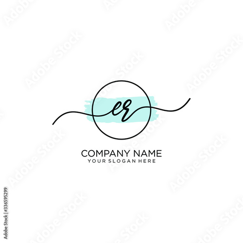 ER initial Handwriting logo vector templates