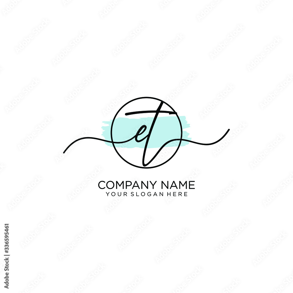 Fototapeta premium ET initial Handwriting logo vector templates