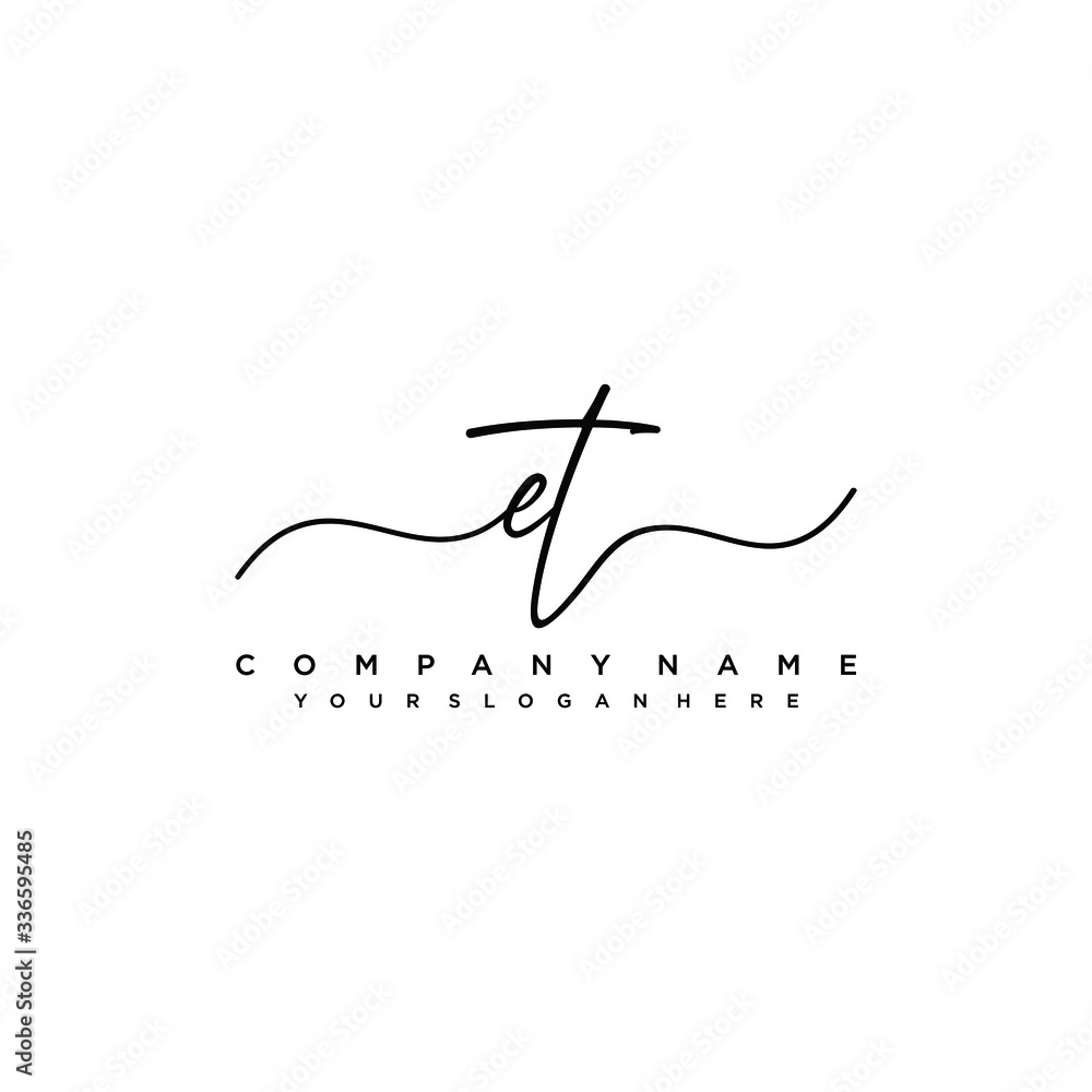 ET initial Handwriting logo vector templates ET initial Handwriting logo vector templates