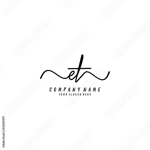 ET initial Handwriting logo vector templates