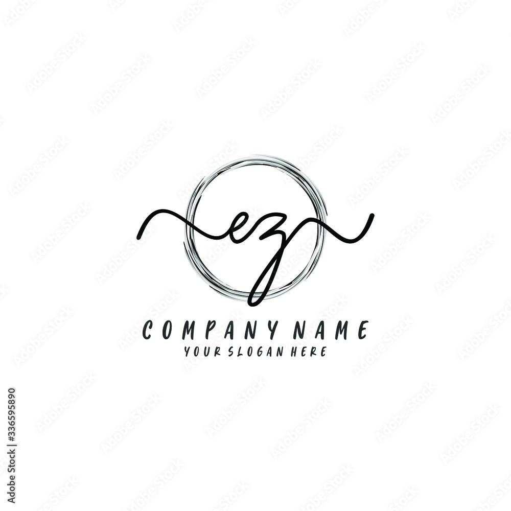 EZ initial Handwriting logo vector templates