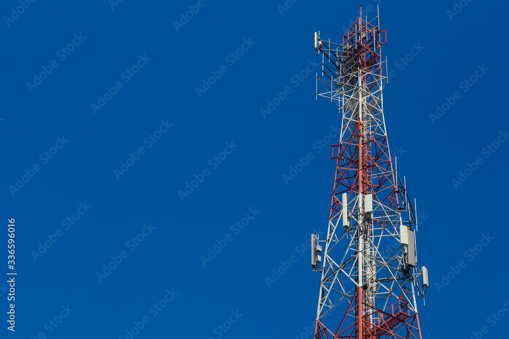 Mobile telephone towers with background in the sky Mobile telephone towers with background in the sky