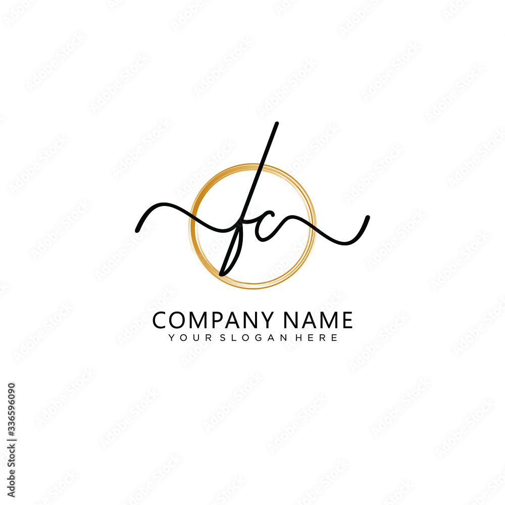 FC initial Handwriting logo vector templates FC initial Handwriting logo vector templates