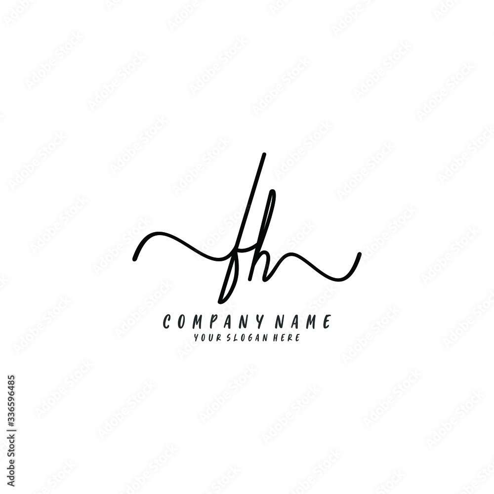 FH initial Handwriting logo vector templates FH initial Handwriting logo vector templates