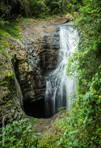 Waterfall into cave  Natural Bridge  Numinbah  Queensland