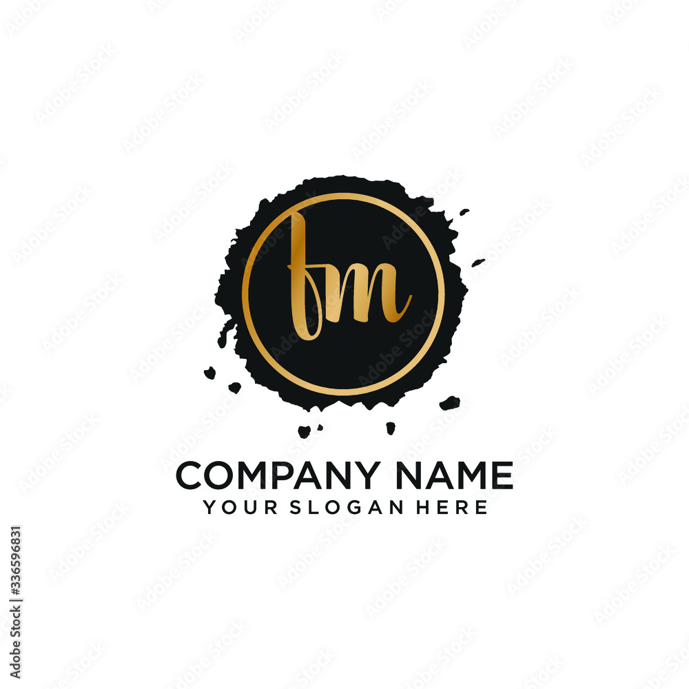 FM initial Handwriting logo vector templates FM initial Handwriting logo vector templates