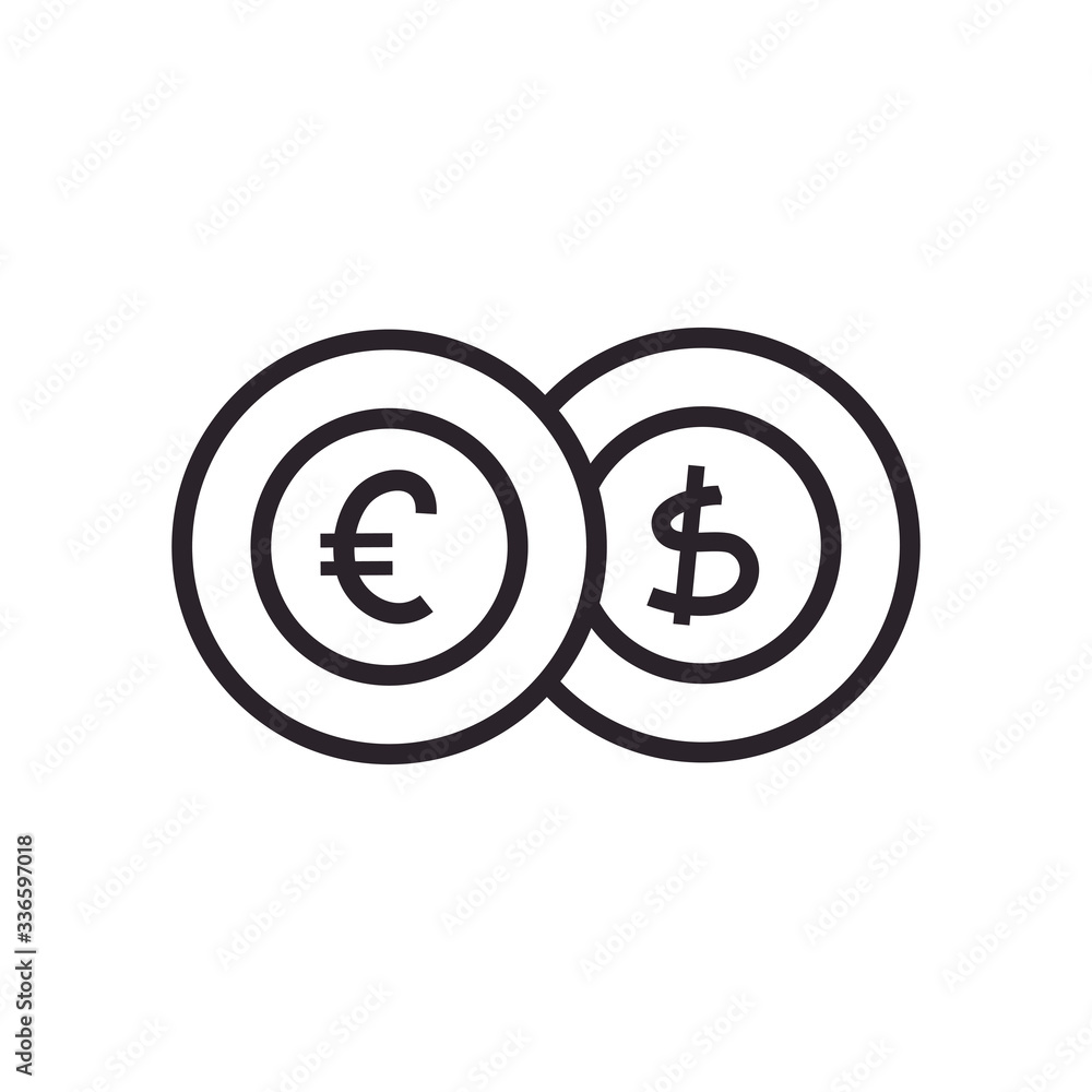 Coins line syle icon vector design Coins line syle icon vector design