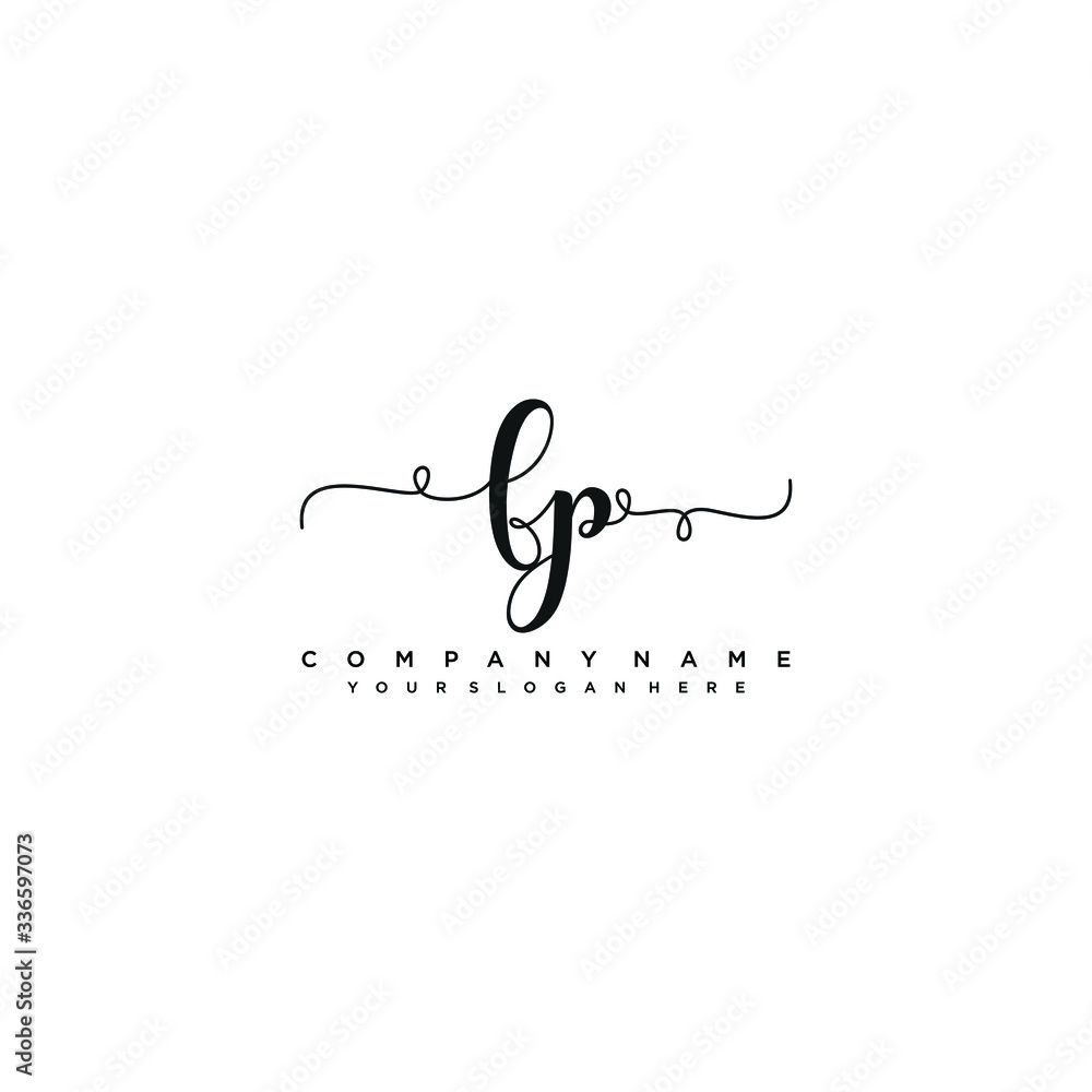 Fototapeta premium FP initial Handwriting logo vector templates