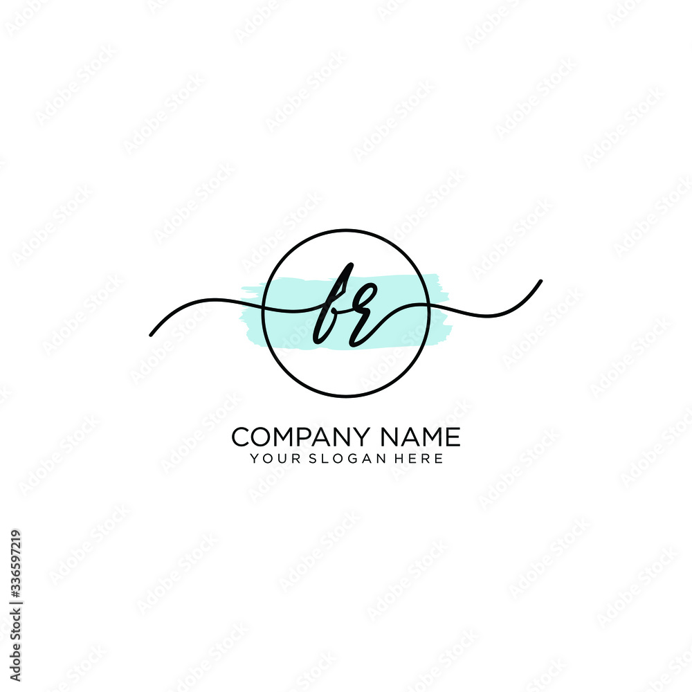 Fototapeta premium FR initial Handwriting logo vector templates