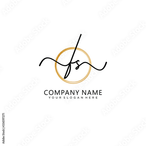 FS initial Handwriting logo vector templates