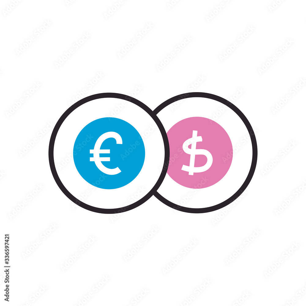 Coins fill syle icon vector design Coins fill syle icon vector design