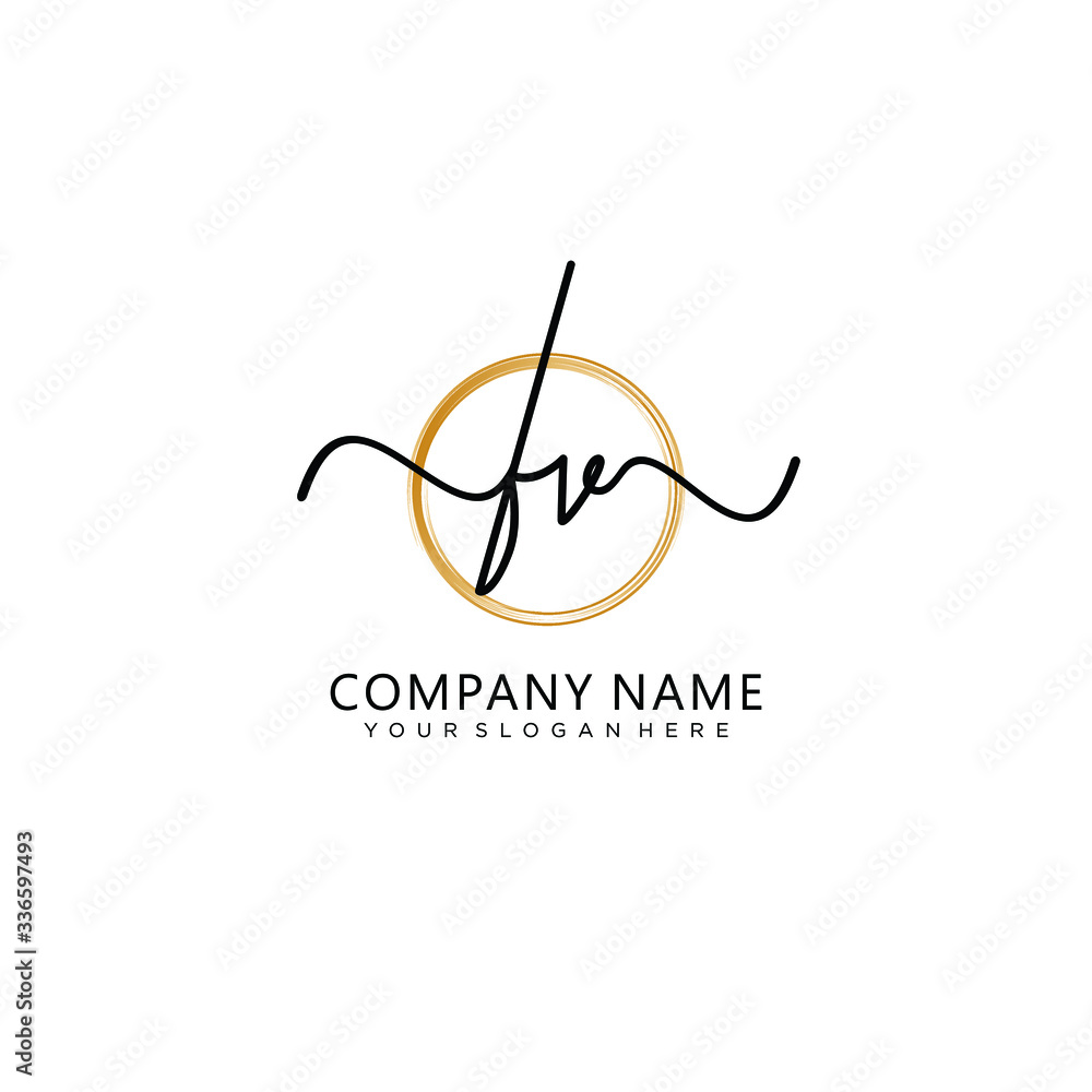 FV initial Handwriting logo vector templates FV initial Handwriting logo vector templates