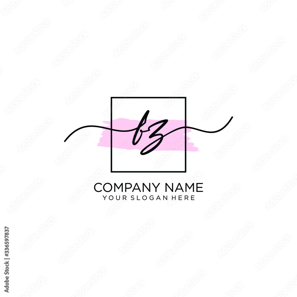 FZ initial Handwriting logo vector templates FZ initial Handwriting logo vector templates