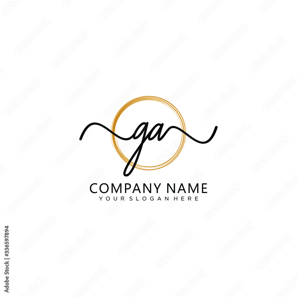 GA initial Handwriting logo vector templates GA initial Handwriting logo vector templates
