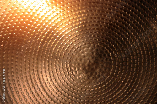 copper circle on texture background